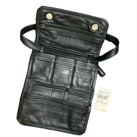 Vintage Leather Clutch Soft Supple Rain Guarded Black - Picture 2 of 15